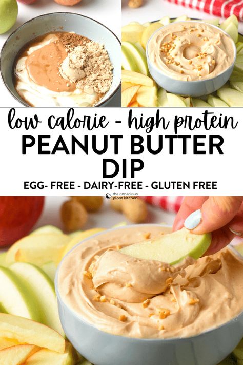 Protein Dip, Peanut Butter Yogurt Dip, Easy Protein Snacks, High Protein Peanut Butter, High Protein Yogurt, Protein Peanut Butter, Peanut Butter Dip, Peanut Butter Yogurt, Dairy Free Protein