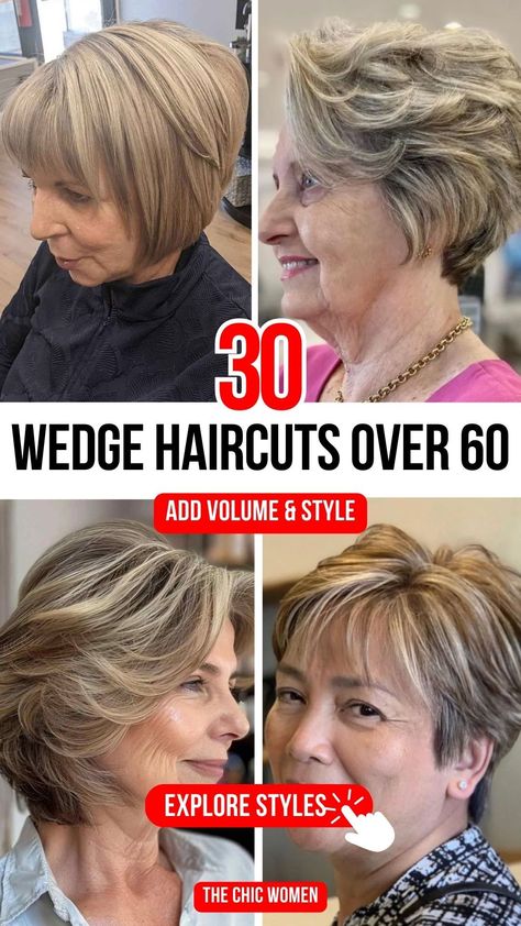 Wedge haircuts offer the perfect balance of volume and style for women over 60These 30 classic yet modern wedge styles add fullness and liftmaking them ideal for all hair types From sleekangled cuts to softlayered looksthese wedge haircuts bring timeless elegance with easy maintenance perfect for refreshing your look WedgeHaircut Over60Style wedgehairstyleforwomens wedgehairstylesforolderwomen wedgehairstylesforwavyhair wedgehairstylesforthickhair Wedge Hairstyles Over 50, Wedge Haircut For Women Over 50, Layers In Short Hair, Layers For Short Hair, Layered Wedge Haircut, Angled Pixie, Short Hairstyle Women Black, Short Hairstyle Women Black Woman, Short Hairstyle Women Fine Hair