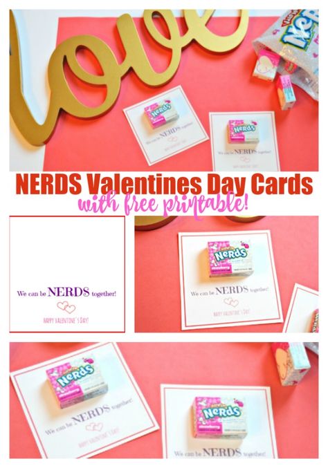 NERDS Valentines Day Cards with Free Printable Nerds Valentine Printable, Nerds Valentine Ideas, Nerd Valentine, Valentines Printable, Nerds Candy, Valentines Day Cards, Diy Posts, Valentines Day Food, Valentine Tags