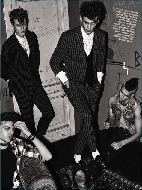 GQ-Espana-2017-Editorial-Punks-Not-Dead-005 Textile Moodboard, 80s Goth Fashion, Goth Mens Fashion, Punk Outfits Men, Prom Outfits Men, Goth Outfits Men, Goth Fashion Men, Punk Fashion Men, Punk Prom