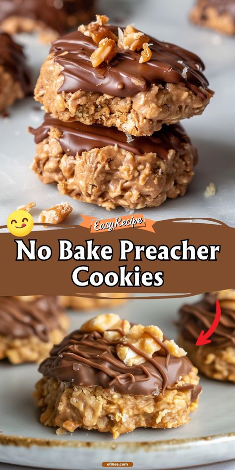 Quick And Easy Cookies, Preacher Cookies, Best No Bake Cookies, Oats Peanut Butter, Easy No Bake Cookies, Apple Dessert, Cookie Recipes Homemade, Chocolate And Peanut Butter, Baking Recipes Cookies