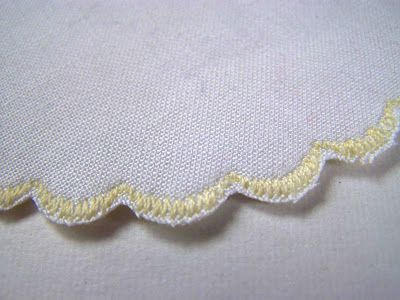 Using the scalloped stitch on my sewing machine, I plan to use this technique shown in this tutorial to scallop the edge of swaddling blankets. Sewing Machine Tutorial, Sewing Project Ideas, Edge Stitching, Technique Tuesday, Sewing Stitches, Heirloom Sewing, Scallop Edge, Edge Stitch, Sewing Studio