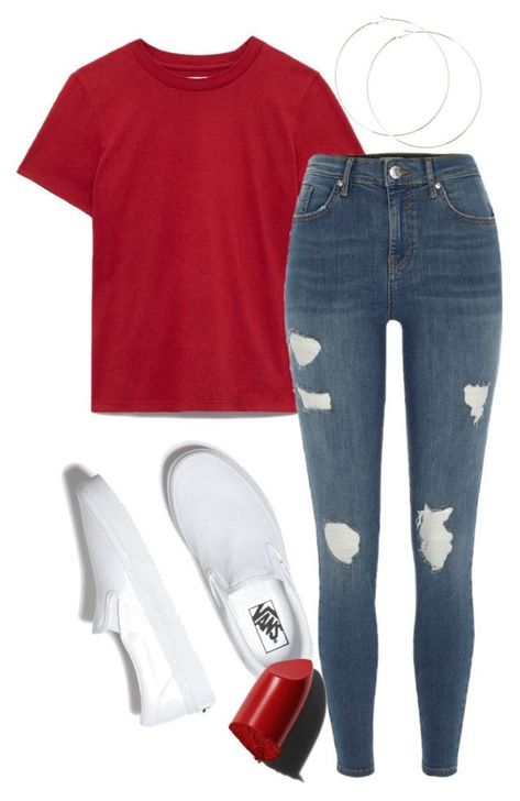 Algo sencillo para un día normal... Blusa roja, pantalón mezclilla rasgado y zapatos Vans. •A|C|V• Birkenstock Outfit, Teenage Outfits, Cute Outfits For School, Cute Comfy Outfits, Tween Outfits, Teenager Outfits, Outfits Casual, Swag Outfits, Teen Fashion Outfits