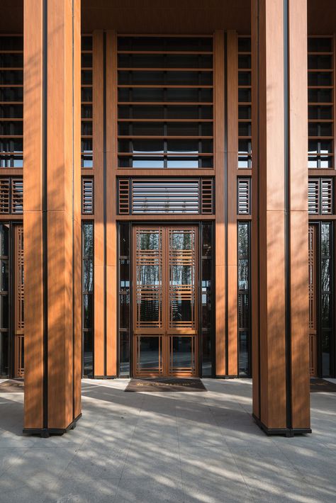 Gallery of Folk Culture Center / Lacime Architects - 15 Column Design Exterior, Indoor Columns, Column Design Ideas, Column Decoration Ideas, Columns Interior, Pillar Decorations, Column Cladding, Column Ideas, Modern Column