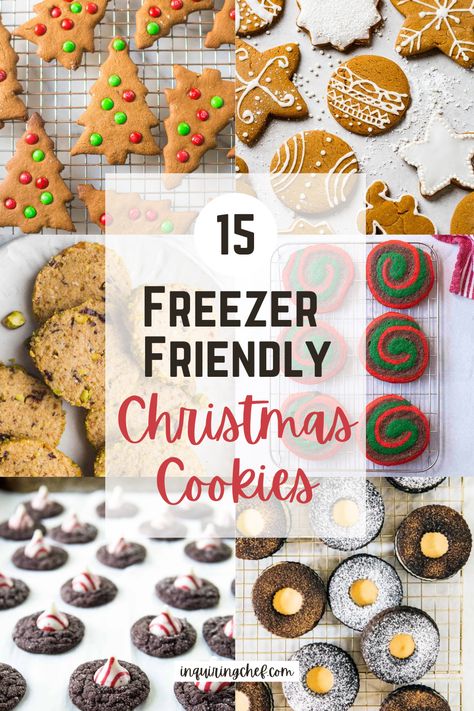 15 Freezer-Friendly Christmas Cookies - Inquiring Chef Freezable Christmas Cookies, Christmas Baking For Kids, Freezable Cookies, Easy Holiday Desserts Christmas, Freezer Cookies, Christmas Recipes For Kids, Lemon Tarts, Christmas Cookie Recipes Holiday, Holiday Desserts Christmas