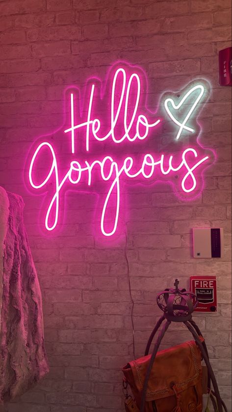 Girly Pink Bedroom Wallpaper, Aesthetic Pictures Wallpaper Pink, Neon Sign Wallpaper Aesthetic, Neon Words Wallpaper Iphone, New Iphone Wallpapers 2023, Vision Board Aesthetic Pictures Girly, Hello Wallpaper Aesthetic, Girly Neon Signs, Hello Aesthetic Wallpaper