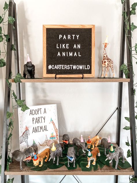 2wild Birthday Party, 2nd Birthday Two Wild, Animal Second Birthday Party, Party Animals 2nd Birthday, Adopt An Animal Party, Two Wild Safari Birthday Party Girl, Two Wild Party Theme, Two Wild Party Decorations, Two Wild Birthday Decor