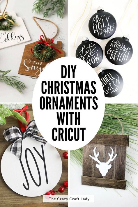 Christmas Ornament Crafts Cricut, Cricut Maker Christmas Ornaments, Cricut Ceramic Ornaments Diy, Vinyl On Ornaments, Christmas Ornaments To Make With Cricut, Cricut Ornaments Ideas, Cricut Wooden Ornament Ideas, Easy Cricut Christmas Ornaments, Cricut Xmas Ornaments