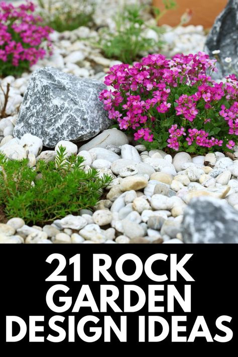 Backyard Rock Garden, Rock Flower Beds, Rock Garden Ideas, Rock Yard, Rockery Garden, River Rock Garden, Pebble Garden, Landscaping With Large Rocks Natural, River Rock Landscaping