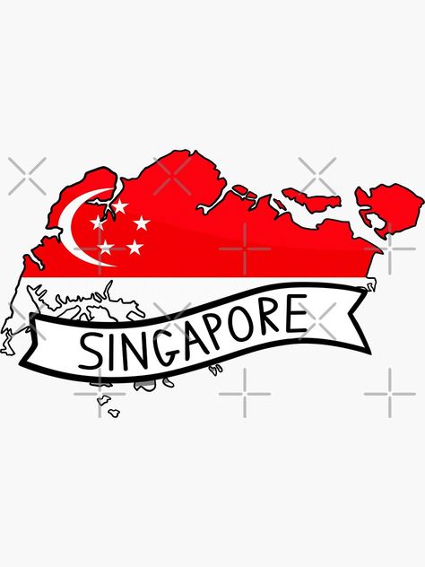 Singapore Flag, Map Sticker, Singapore, Vision Board, Flag, Map, Collage, For Sale, Pins