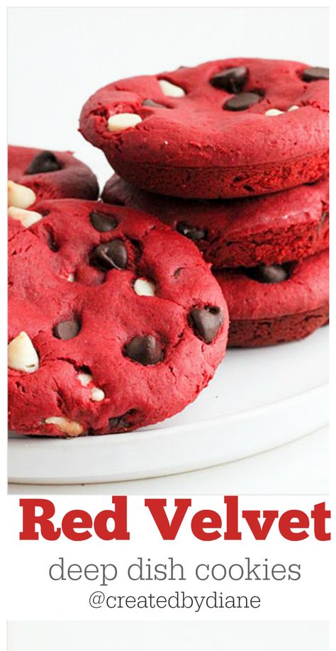 Deep Dish Cookies Recipe, Deep Dish Cookie Recipe, Deep Dish Cookies, Red Velvet Cheesecake Cookies, Deep Dish Chocolate Chip Cookie, 2023 Cookies, Deep Dish Cookie Pie, Velvet Desserts, Cookie Pies