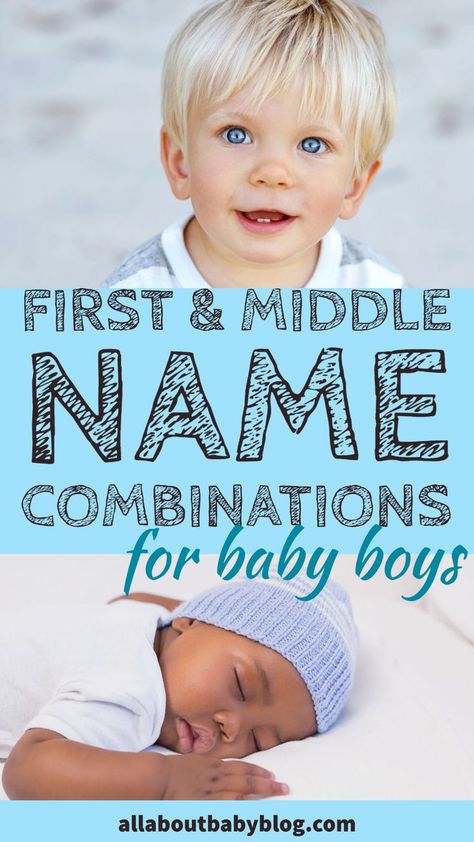 These cute boy first and middle name combinations will make it easy for you to find the perfect name for your baby boy. Over 300 boy first and middle name combinations to pick from. boy first and middle name, baby boy names, name combinations, first and middle name combos, babynames, boy names, baby boy names, baby boy name combinations. Boy Names With Middle Name, Rare Beautiful Names Unique Boy, Middle Name For Boys, Middle Names For Boys List, Boy Names First And Middle, Boy Namea, Boy Middle Names Unique, Middle Names For Boys, Baby Boy Middle Names