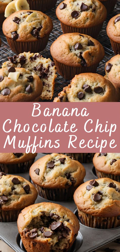 Best Banana Chocolate Chip Muffins Recipe | Cheff Recipes Homemade Banana Muffins Recipe, Healthy Banana Chocolate Chip Muffins Oats, Yummy Banana Muffins, Banana Bread Muffins Greek Yogurt, The Best Banana Bread Muffins, Best Banana Chocolate Chip Muffins Moist, One Bowl Banana Chocolate Chip Muffins, Banana Muffin Recipe Chocolate Chip, Banana Muffins With Chocolate Chips Healthy