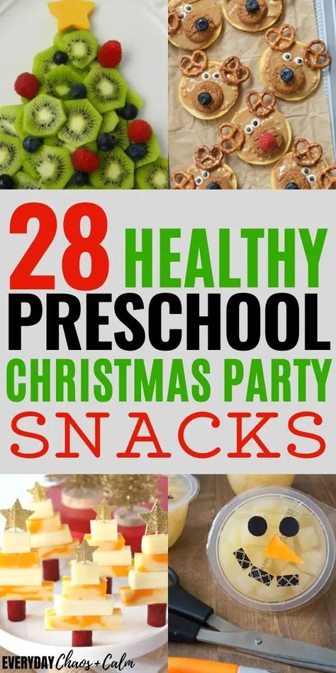 28 Yummy & Healthy Preschool Christmas Party Snacks Fun Healthy Christmas Snacks For Kids, Daycare Party Snacks, Preschool Holiday Party Snacks, Winter Preschool Snack Ideas, Christmas Veggie Snacks For Kids, Christmas Party Healthy Snacks, Christmas After School Snacks, December Snacks For Kids, Christmas Treats For Classroom Party