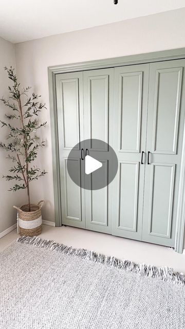 Diy Door Makeover Farmhouse, Bifold Into French Doors, Diy Closet Bifold Doors, Interior Door Ideas Diy, Diy Indoor Door Makeover, Double Bifold Door Makeover, Diy Bifold Closet Doors Makeover, Accordion Door Makeover, Door Renovation Diy