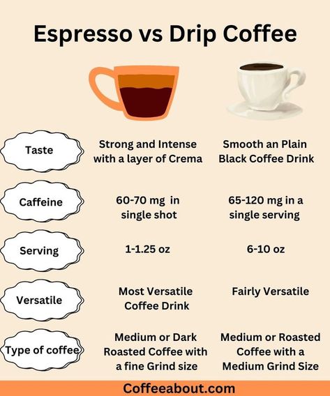 Espresso vs Drip coffee Drip Coffee Recipe, Espresso Recipes, Coffee Recipe, Coffee Tasting, Coffee Type, Drip Coffee, Coffee Roasting, Coffee Recipes, Black Coffee