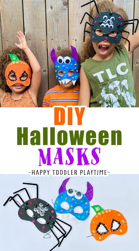 Halloween Masks For Kids, Halloween Mask Craft, Masks Diy Kids, Halloween Masks Kids, Masks For Halloween, Halloween Diy Kids, Halloween Party Craft, Diy Halloween Masks, Quick Halloween Costumes