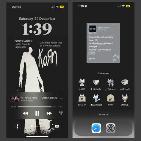 Iphone Layout Aesthetic Dark, Dark Mode Ios Layout, Dark Mode Homescreen Layout, Dark Ios 16 Layout, Ios Theme Ideas Dark, Ios 16 Layout Ideas Dark, Cute Phone Themes Dark, Dark Iphone Widgets, Ios 16 Dark Aesthetic