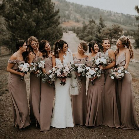 Trend Alert! Brown Bridesmaids Dresses | One Fab Day Taupe Colored Bridesmaid Dresses, Dark Taupe Bridesmaid Dresses, Bridesmaid Dresses Light Brown, Mocha Brown Bridesmaid Dresses, January Bridesmaid Dresses, Toffee Bridesmaid Dresses, Brown Dress Wedding, Light Brown Bridesmaid Dresses, Bridesmaid Dresses Brown