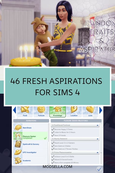 If you're seeking to bring a new dimension to your Sims' experiences in "The Sims 4," consider incorporating custom aspirations. These personalized goals can introduce exciting challenges and adventures that will enhance your gaming experience. Explore the endless possibilities of custom aspirations today! Aspiration Sims 4 Mods, Sims 4 Seasons Challenge, Sims 4 Cc More Aspirations, Aspirations Sims 4 Cc, Aspiration Cc Sims 4, Sims 4 More Aspirations Mod, Mc Sims 4, Max 20 Sims 4, The Sims 4 Aspirations Mods