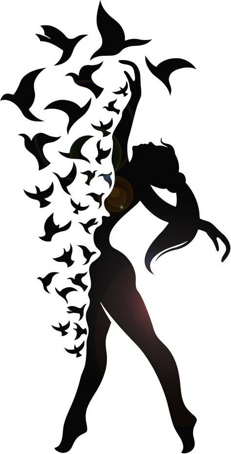 Amazon.com: Vinyl Wall Decal Beautiful Dancer Girl Silhouette Birds Patterns Stickers Mural Large Decor (g7513) black : Tools & Home Improvement Women Shadow Silhouettes, Silouttes Art Woman, Sillouttes Images Women, Silhouette Art Stencils, Silhouette Art Ideas, Silhouette Art Painting, Silhouette Arte, Silhouette Stickers, Black Woman Silhouette