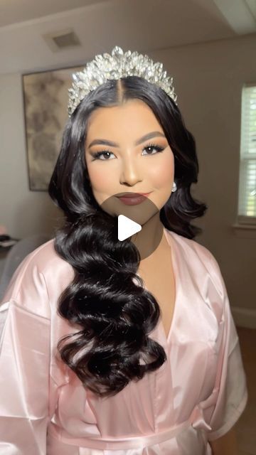 SAGRARIO ALANIS | HOUSTON HAIRSTYLIST on Instagram: "SILANI XV- she’s a princess 🙌🏼🫧  Hair @silani_hair  Makeup @idaliafmua   #houstonquinceaneras #houstonhairstylist #houstonquinceañera #quincehair #quinceañera #misxv #quinceaños" Quince Makeup Blush Pink, Light Pink Quince Makeup, 15 Hair Quinceanera, Pink Quince Makeup, Quinceañera Makeup Ideas, Quince Makeup Looks, Xv Hair, Xv Makeup, Quince Makeup