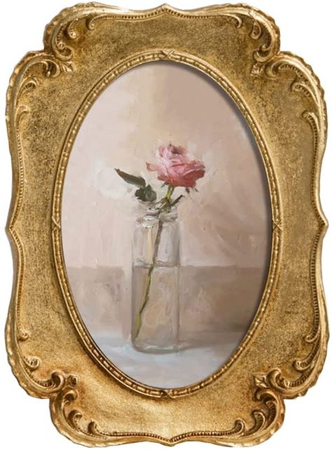 Amazon.com - SIKOO Vintage 4x6 Oval Picture Frame Antique OrnateTable Top and Wall Mounting Photo Frame with High Definition Glass Front for Home Decor, Photo Gallery, Art, Gold (4 x 6) -