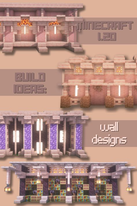 Minecraft Fade Effect, Minecraft Wall Inspiration, House In Wall Minecraft, Minecraft Floor And Wall Combos, Cherry Walls Minecraft, Pink Wood Minecraft, Minecraft Cherry Blossom Pallet, Minecraft Parrot Sanctuary, Minecraft Cherry Blossom Enchantment Room