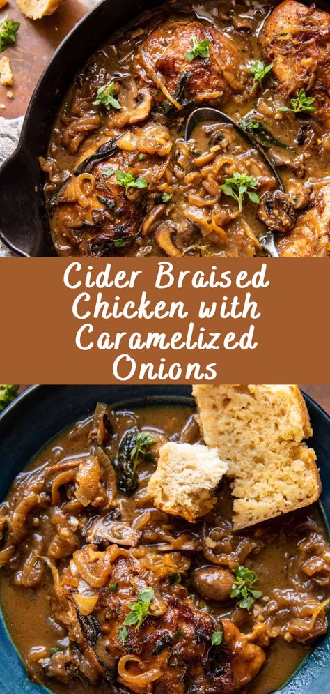 <p>Cider Braised Chicken with Caramelized Onions Introduction: Imagine the delightful aroma of caramelized onions mingling with the sweet, tangy scent of apple cider, all enveloping tender, succulent chicken. This is the essence of Cider Braised Chicken with Caramelized Onions—a dish that perfectly marries the flavors of autumn. In this article, we’ll dive into the world […]</p> <p>The post <a rel="nofollow" href="https://cheffrecipes.com/cider-braised-chicken-with-caramelized-oni... Apple Cider Recipes Dinner, Cider Chicken Recipes, Fall Crockpot Chicken Recipes, Apple Cider Chicken Recipes, Recipes With Apple Cider In Them, Cider Braised Turkey, Cider Braised Pot Roast Half Baked, Caramelized Onion Chicken, Brandy Recipes Food