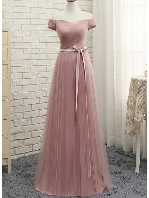 Dusty Rose Prom Dress, Rose Formal, Prom Dresses Simple, Dream Prom, Simple Prom Dress, Tulle Bridesmaid Dress, Prom Dresses 2019, Cheap Bridesmaid, Dresses Simple