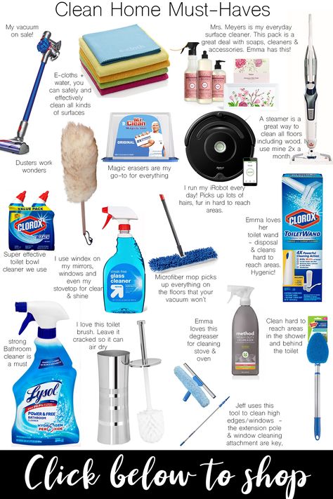 16 Cleaning Supplies & Tools You Can't Live Without - Best deep cleaning routine and cleaning products everyone needs in their home. Disinfect your home! Cleaning Supplies Checklist, Cleaning Supplies List, Casa Clean, Cleaning Supplies Organization, Bathroom Cleaning Supplies, House Cleaning Checklist, Deep Cleaning Tips, Cleaning Motivation, Buku Skrap