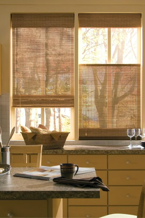 Natural Window Coverings, Wicker Shades, Kitchen Shades, Modern Window Treatments, Wooden Shades, Woven Wood Shades, Bamboo Blinds, Woven Wood, Hunter Douglas