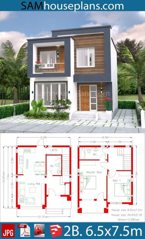 Philippines House Design, Little House Plans, House Plans Mansion, Two Story House, Duplex House Plans, Simple House Design, House Plan Gallery, Sims House Plans, House Construction Plan