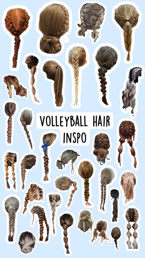 Cute Volley Ball Hairstyles, Easy Ponytail Hairstyles For Sports, Easy Hairstyles For Medium Hair Volleyball, Full Side Braid Hairstyles, Hairstyles For Volleyball Tournaments, Hairstyles For Games Sports, Braided Game Day Hairstyles, Race Day Hair Styles, Hairstyles For Sailing