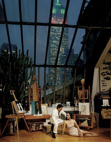 Isabel and Ruben Toledo in their Manhattan loft/studio. Photo: Jason Schmidt. Harper's Bazaar.com, February 1, 2007. Appartement Design Studio, Ruben Toledo, Manhattan Loft, Studio Apartment Design, Art Studio Room, Artist Loft, Decor Studio, Loft Studio, Dream Studio