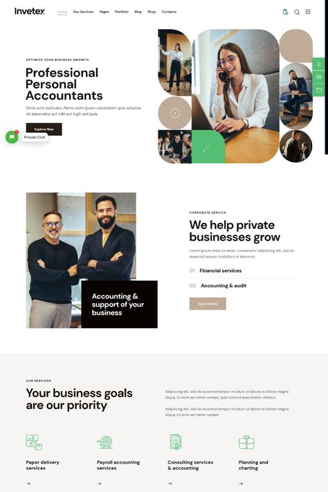 Invetex is a versatile and modern Business Consulting & Investments WordPress Theme that is perfect for anyone looking to create a professional online presence for their consulting or investment firm. With its sleek and responsive design, this theme provides a user-friendly experience for both clients and visitors.With Invetex, you get all the essential features you need to showcase your business, including custom widgets, pre-designed templates, and a powerful page builder. Business Card Website Design, Consulting Firm Website Design, Consulting Website Design Inspiration, Consultant Website Design, Services Page Design, Business Consulting Website, Friendly Website Design, Pretty Web Design, Investment Website