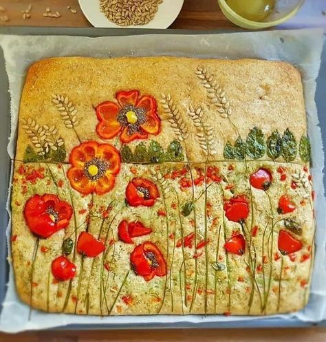 Foccacia Bread, Crunchwrap Supreme, House Simple, Bread Art, Mums Homecoming, Focaccia Bread, Simple Flower, Bread Recipes Homemade, Edible Art