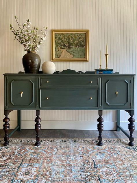 SOLD Jacobean Buffet, Antique Victorian Buffet, Entryway Console, Traditional Sideboard, Transitional Credenza, Dresser - Etsy Credenza Entryway, Antique Credenza, Victorian Buffet, Buffet Entryway, Gray Sideboard, Jacobean Buffet, Traditional Sideboard, Buffet Furniture, Black Buffet