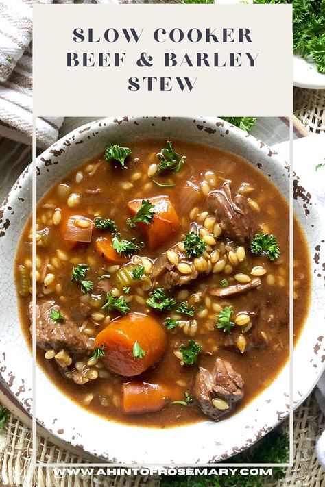 Beef Barley Stew, Barley Stew, Stew Crockpot, Stew Beef, Crockpot Recipes Beef Stew, String Beans, Beef Barley, Beef Barley Soup, Slow Cooker Beef Stew