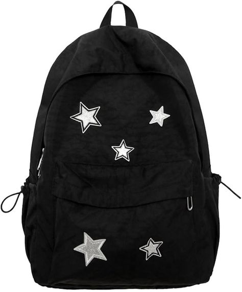 Amazon.com: MININAI Cute Y2K Aesthetic Backpack Stars Pattern Preppy Backpack Laptop Backpack Back to College Supplies (Black,One Size) : Electronics Preppy Backpack, Aesthetic Backpack, Kawaii Backpack, Trendy Backpacks, Backpack Laptop, Backpack Pattern, College Backpack, Laptop Rucksack, Cute Backpacks