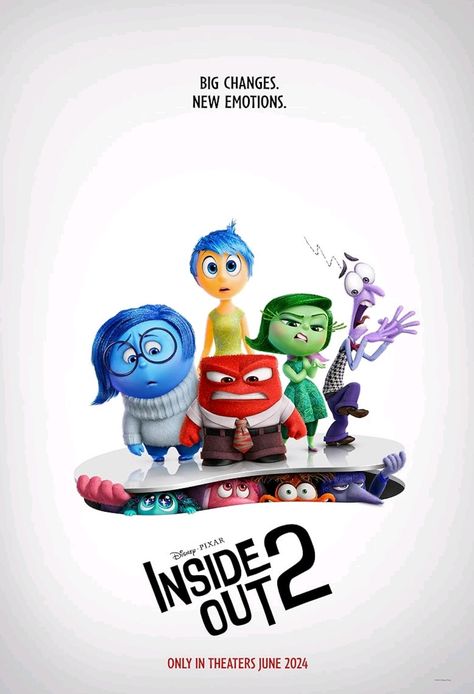 INSIDE OUT 2 (2024) Inside Out New Emotions, Inside Out 2 Poster, Inside Out 2 Movie, Pixar Sketches, Inside Out Poster, Disney Movie Poster, 2024 Movies, Animation Poster, 2024 List