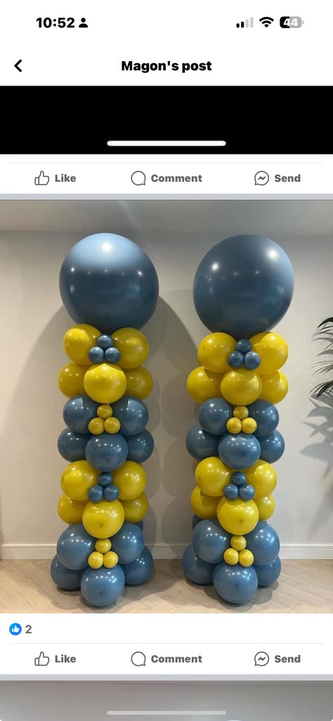 Open House Balloon Ideas, High School Graduation Balloon Garland, Science Balloon Arch, Graduation Balloon Arch Ideas, 3 Color Balloon Column, Ballon Columns Ideas, Balloon Column Patterns, Balloon Columns Ideas, Balloon Stack