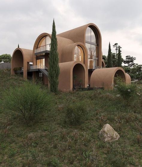 Modern design Villa, somewhere in Iran ~.~ Curve Architecture, Vaulted Roof, Arcade Architecture, Villa Architecture, Architecture Luxury, Iranian Architecture, Arch Architecture, Cool Tree Houses, Archi Design