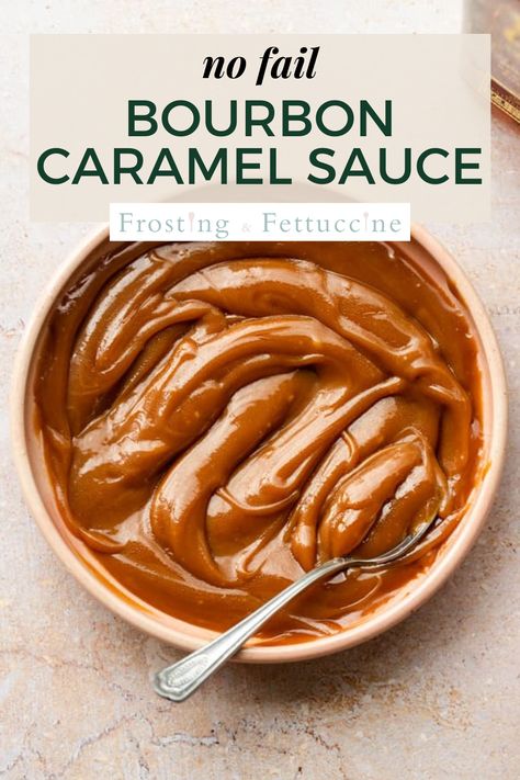 This homemade caramel sauce recipe is super easy to make. All you need are a few simple ingredients that you probably already have in your house, plus bourbon! Drizzle this spiked bourbon caramel on ice cream, any desserts, or your morning coffee! Easy Caramel Sauce, Bourbon Caramel Sauce, Bourbon Caramel, Caramel Dessert, Caramel Sauce Recipe, Bourbon Caramels, Bourbon Recipes, Easy Caramel, Caramel Recipes Sauce