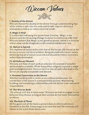 Wicca Made Easy: Values and Beliefs - Video Lesson | Spells8 Wiccan Book Of Shadows Ideas, Wiccan Values, Grimoire Pages Ideas, Book Of Mirrors, Wiccan Traditions, Mirror Fridge, Printable Grimoire Pages, Wiccan Beliefs, Wiccan Books