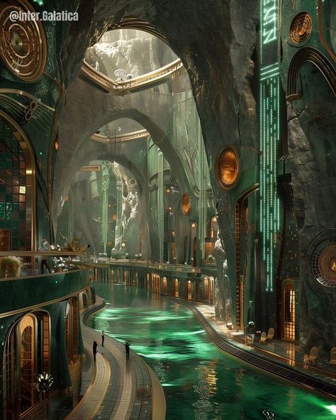 Sci Fi House Concept Art, Ancient Technology Concept Art, Numenera Landscapes, Fantasy World Inspiration, Science Fiction Aesthetic, Scifi Interior, Scifi Artwork, Fantasy Architecture, Remote Places