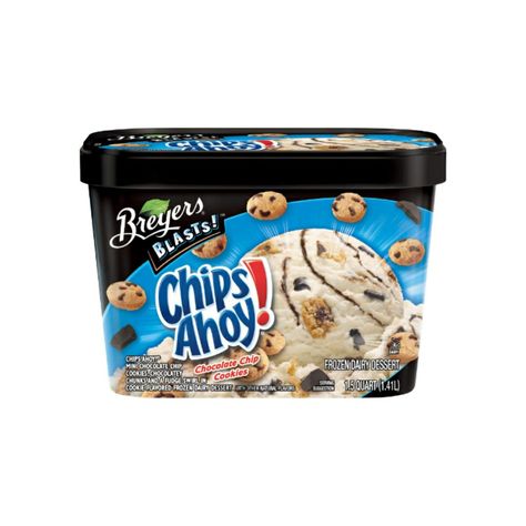 Ice Cream Breyers Ice Cream, Dairy Desserts, Chips Ahoy, Candy Brands, Cookie Flavors, Ice Cream Flavors, Ben And Jerrys Ice Cream, Mini Chocolate Chips, Favorite Cookies