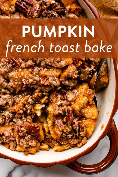 Overnight Pumpkin French Toast, Pumpkin French Toast Bake, Pumpkin French Toast Casserole, Season Recipes, Apple Coffee, Thanksgiving Brunch, Thanksgiving Breakfast, Pumpkin Breakfast, Pumpkin French Toast