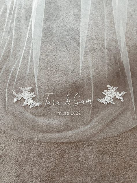 Customized Wedding Veil, Bride Veil Design, Name On Veil, Veils Bridal With Name, Elegant Bridal Veil, Unique Bride Veil, Engraved Wedding Vail, Wedding Veil Custom Embroidery, Wedding Veil With Name