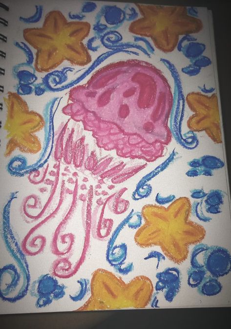 Xmas Calendar, Art Oil Pastel, Jellyfish Drawing, Posca Marker, Crayon Drawings, Oil Pastel Art, Oil Pastel Drawings, Crayon Art, Sketchbook Art Journal